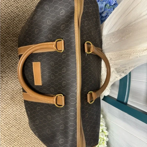 Christian Dior Brown and Tan Honeycomb Duffle - Picture 3 of 8